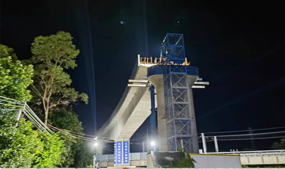 新建茂博鐵路站前工程跨廣深茂特大橋轉體橋（中鐵二十四局）